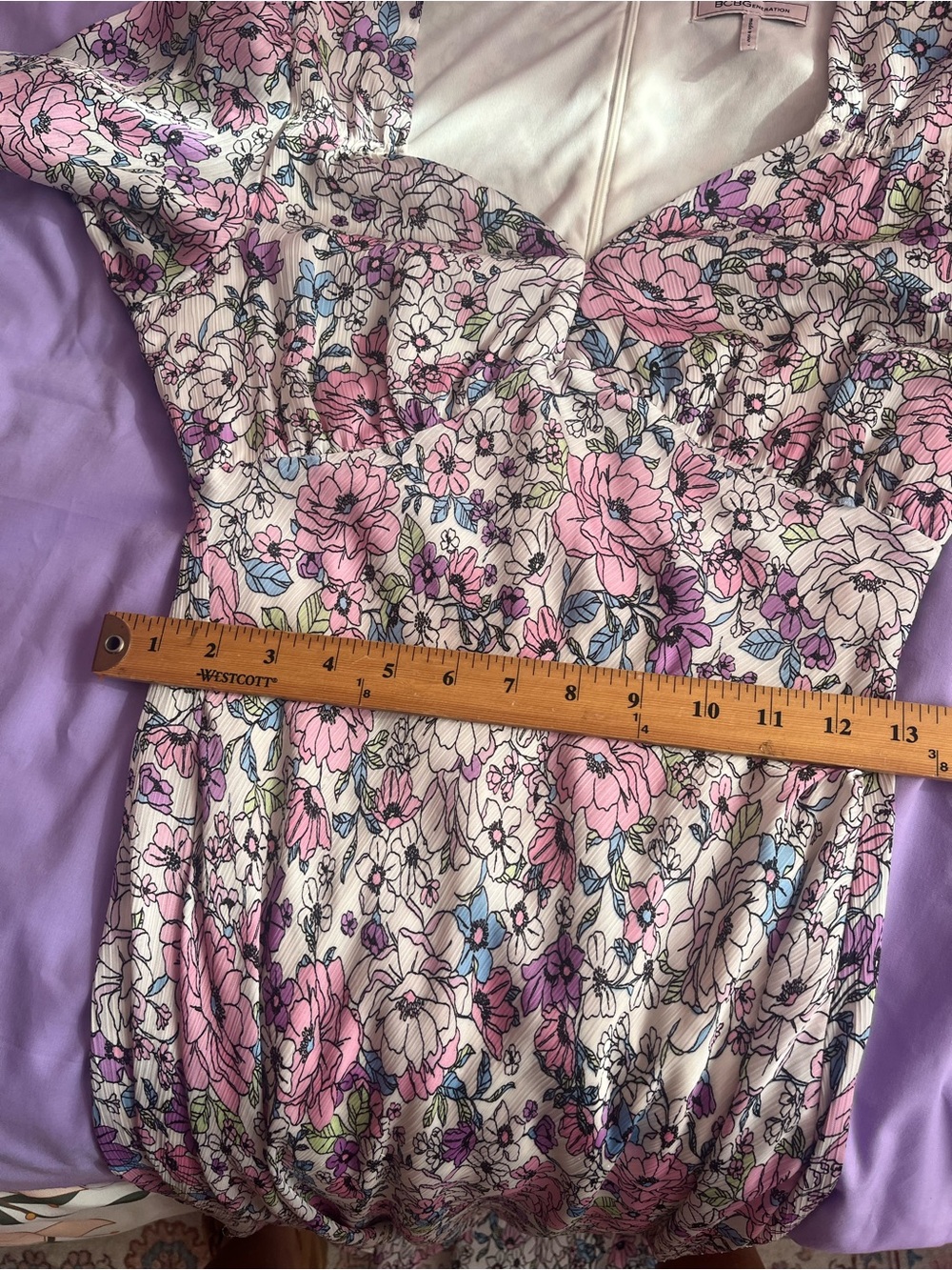 BCBGeneration Pink Floral V-Neck Short Sleeve Maxi Dress - Picture 6 of 8